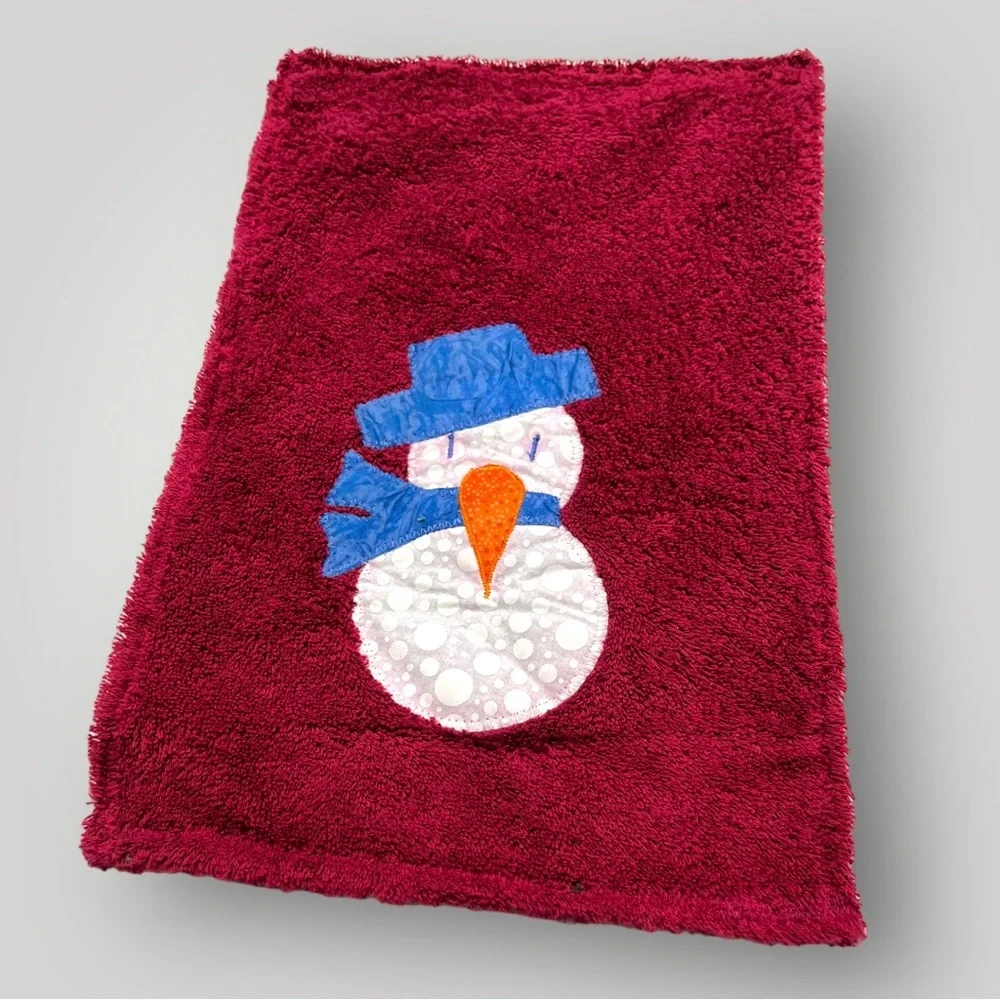 Lot/2 𝑯𝒂𝒏𝒅𝒎𝒂𝒅𝒆 Christmas Snowman Hand Towels 🎁